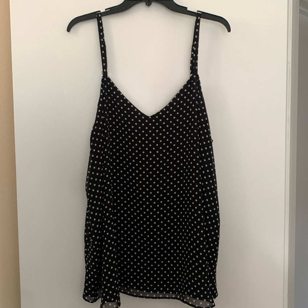 Torrid size 2 Sophie blouse, black with white polkadots